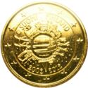 2 Euro (10 Years of Euro Coins and Banknotes. Gilded)