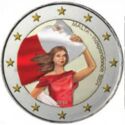 2 Euro (50th Anni. of Malta's Independence. Coloured)