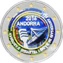 2 Euro (25th Anni. of the Radio and Television of Andorra. Coloured 3)
