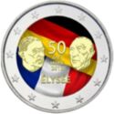 2 Euro (50th Anniversary of the Elysée Treaty. Coloured 5)