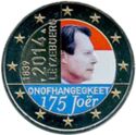 2 Euro (175th Anniversary of independance. Coloured 4)