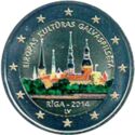 2 Euro (Riga - European Capital of Culture. Coloured 3)