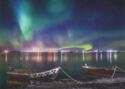 Aurora borealis over Ob' river