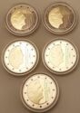 2 Euro (Set 5 x 2 €. 50th birthday of King Willem-Alexander. Gold stars)