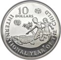 10 Dollars (International Year of the Child. Piedfort)