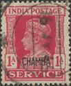 King George VI wearing Imperial Crown of India - overprinted