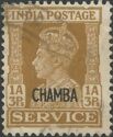 King George VI wearing Imperial Crown of India - overprinted
