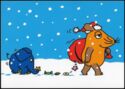 Die Maus - mouse as Santa Claus loses candy that is eaten by the elephant