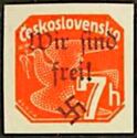 Czechoslovak Dove in Flight, overprinted