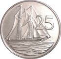 25 Cents (Two Masted Cayman Schooner)