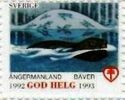切手:-God-Helg-1992-93:-Ångermanland,-Beaver-(Castor-fiber)-(スウェーデン:シンデレラ切手)