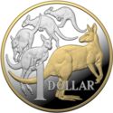 1 Dollar (6th portrait - Mob of Roos - Silver Gilt)