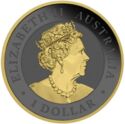 1 Dollar (Australian Kookaburra - Golden Ring & ruthenium)