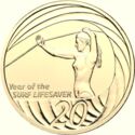 20 Cents (Year of the Surf Lifesaver. Gold)