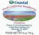 Fresh California Raspberries Net Wt 6 oz /170g