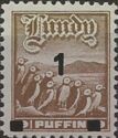 Colony of Puffins. Definitive Overprint 1 on 9