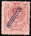 King Alfonso XIII overprinted "MARRUECOS"