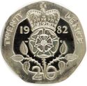 20 Pence (Tudor Rose - Silver Piedfort)