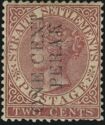 Straits Settlements Overprinted in Black "ONE CENT PERAK"