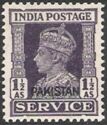 King George VI wearing Imperial Crown of India - overprinted