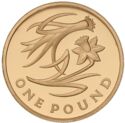 1 Pound (Floral emblems of Wales - Gold)