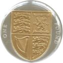 1 Pound (Royal Shield - Silver Partially gilded)