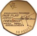 50 Pence (Rowing - Gold Piedfort)