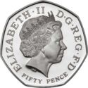 50 Pence (50th Anniversary of the WWF - Silver Piedfort)