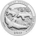 25 Cents / Quarter (Effigy Mounds National Monument. Silver 5 Oz.)