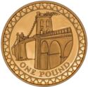 1 Pound (Menai Bridge - Gold edition - Texted edge)