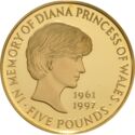 5 Pounds (In Memory of Diana Princess of Wales - Gold)