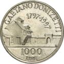 1,000 Lire (200th Birth ann. composer Gaetano Donizetti)