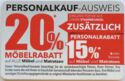 Personalkauf-Ausweis - 20% Mobelrabatt