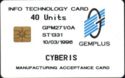 CYBERIS 40 Units 10/03/1996 INFO TECHNOLOGY CARD