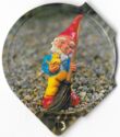 Garden gnomes with sweeper