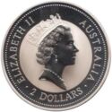 2 Dollars (Kookaburra. 40 hour Famine Appeal Privy Mark)