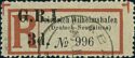 Registration Label for Friedrich-Wilhelmshafen - Surcharged