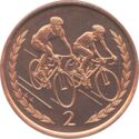 2 Pence (Cyclist within Sprigs)