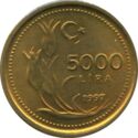 5,000 Lira (2.6 mm thick)