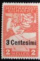 Merkur with overprint in Centesimi
