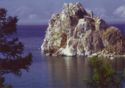 Baikal lake. Shamanka rock - the symbol of Bailkal