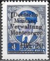 Overprint Issues "Deutsche Militaer/Verwaltung/Montenegro