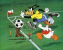 Disney characters in soccer scenes - Dale, Goofy and Donald