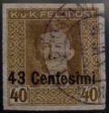 Emperor Karl I (1887-1922) overprinted in Centesimi