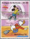 Mickey and Donald Playing Volleyball