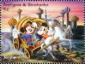 Mickey and Minnie Driving Postcart