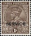 King George V wearing Imperial Crown of India - overprinted