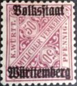 Overprint Volksstaat - NO WMK