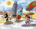 The leaning tower of Pisa, Italy, Mickey, Goofy, Minnie