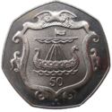 50 Pence (Viking Longship on Shield)